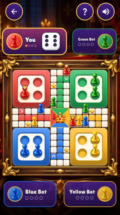 A game of Classic Ludo in progress